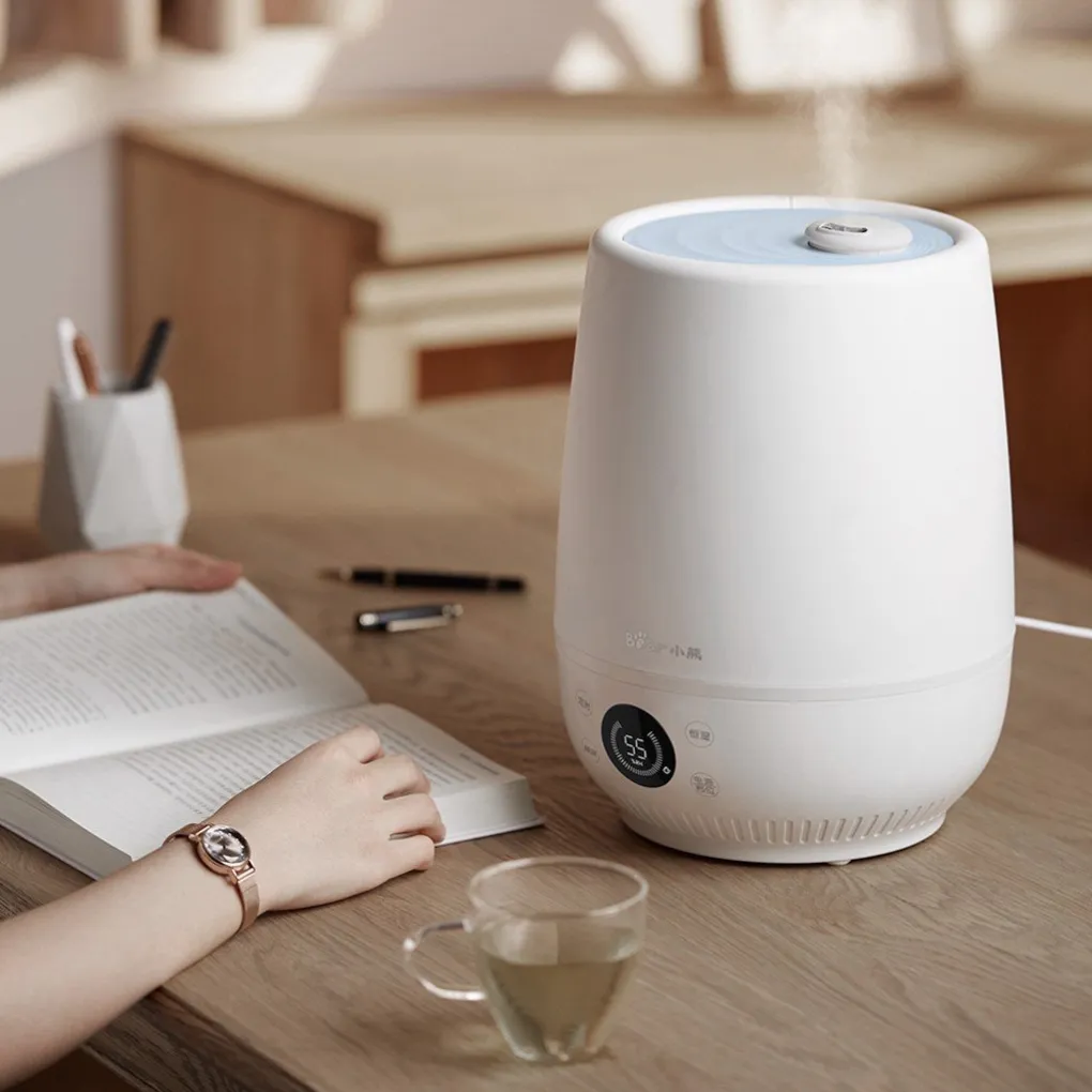 Máy phun sương Decor Kapii 4.5L thiết kế dễ thương màu nâu ấm áp, tạo ẩm không khí hiệu quả